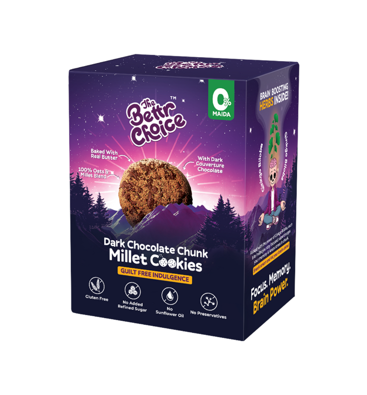 Healthy millet cookies with ginko bilobaand adaptogen