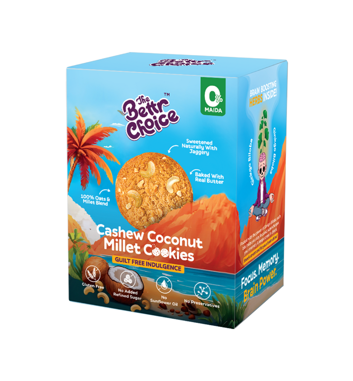 Healthy millet cookies with ginko bilobaand adaptogen