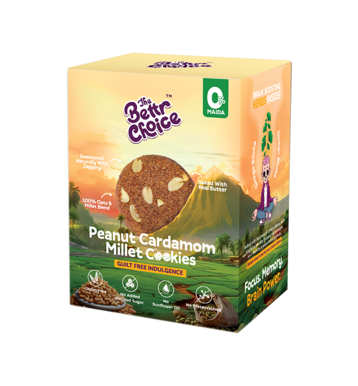 Healthy millet cookies with ginko bilobaand adaptogen